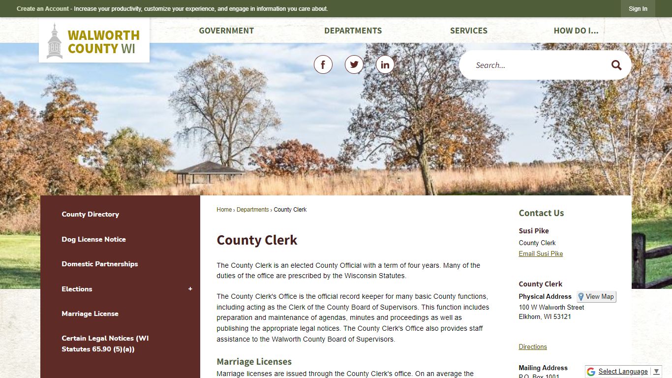 County Clerk | Walworth County, WI