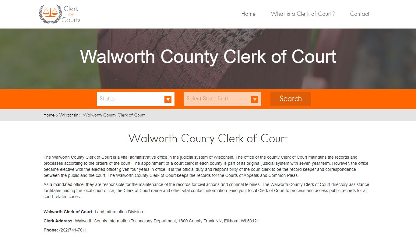 Find Your Walworth County Clerk of Courts in WI - clerk-of-courts.com